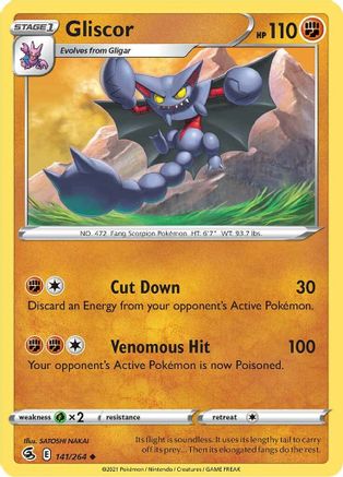 Image of Gliscor 141/264  - Reverse Holofoil SWSH08 Fusion Strike - Uncommon