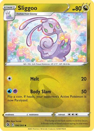 Image of Sliggoo 196/264  - Reverse Holofoil SWSH08 Fusion Strike - Uncommon