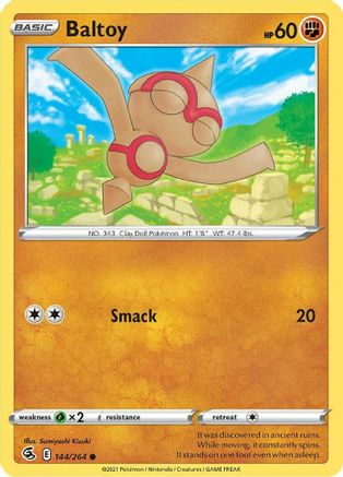 Image of Baltoy 144/264  - Reverse Holofoil SWSH08 Fusion Strike - Common