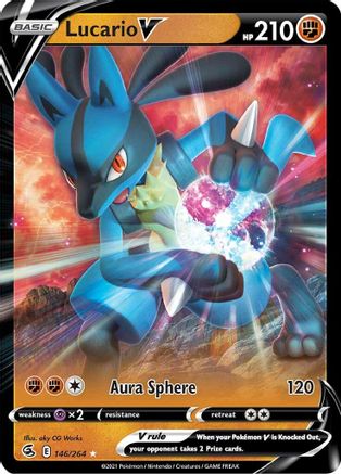 Image of Lucario V 146/264  - Holofoil SWSH08 Fusion Strike - Ultra Rare
