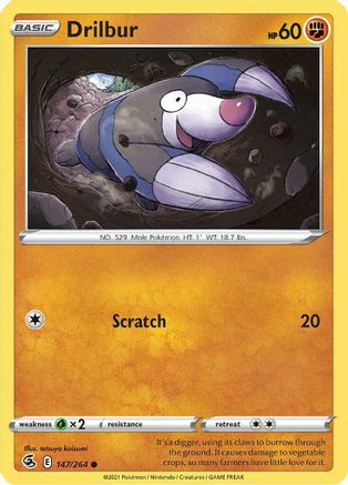 Image of Drilbur 147/264  SWSH08 Fusion Strike - Common