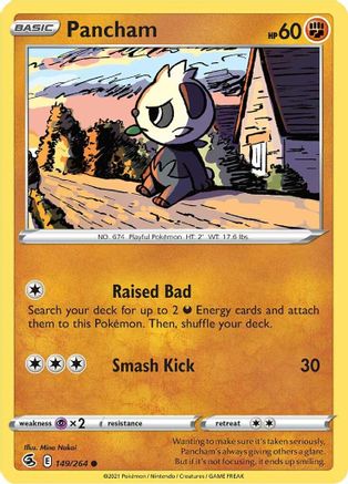 Image of Pancham 149/264  - Reverse Holofoil SWSH08 Fusion Strike - Common