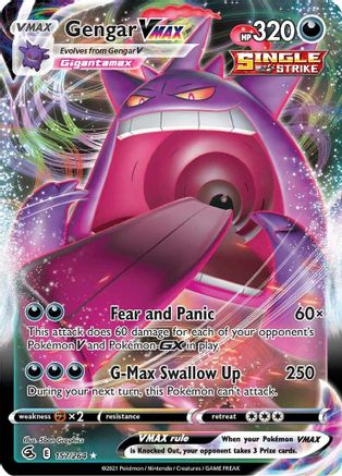 Image of Gengar VMAX 157/264  - Holofoil SWSH08 Fusion Strike - Ultra Rare