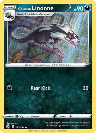 Image of Galarian Linoone 160/264  SWSH08 Fusion Strike - Uncommon
