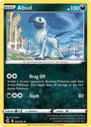 Image of Absol 164/264  - Reverse Holofoil SWSH08 Fusion Strike - Rare