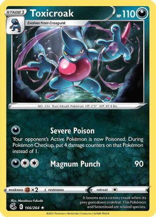 Image of Toxicroak 166/264  SWSH08 Fusion Strike - Rare