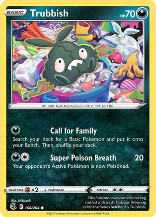 Image of Trubbish 168/264  - Reverse Holofoil SWSH08 Fusion Strike - Common