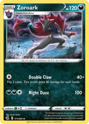 Image of Zoroark 171/264  - Reverse Holofoil SWSH08 Fusion Strike - Uncommon