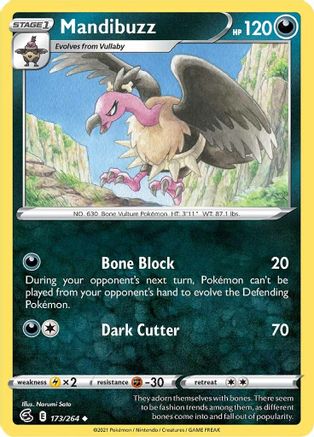 Image of Mandibuzz 173/264  SWSH08 Fusion Strike - Uncommon