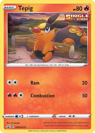 Image of Tepig SWSH172  - Holofoil SWSH Sword & Shield Promo Cards - Promo