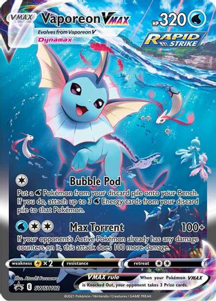 Image of Vaporeon VMAX SWSH182  - Holofoil SWSH Sword & Shield Promo Cards - Promo