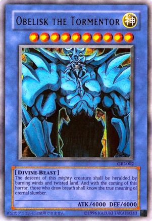 Image of Obelisk the Tormentor (Ultra Rare) (GBI-002) - Yu-Gi-Oh! Duel Monsters International: Worldwide Edition Limited
