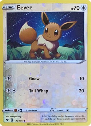 Image of Eevee 130/185  - Reverse Holofoil Miscellaneous Cards & Products - Common