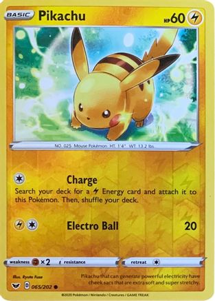 Image of Pikachu 065/202  - Reverse Holofoil Miscellaneous Cards & Products - Promo