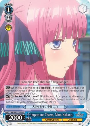 Image of Important Charm, Nino Nakano (5HY/W83-TE31 TD) - The Quintessential Quintuplets