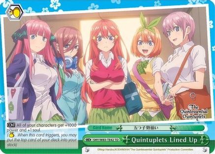 Image of Quintuplets Lined Up (Green) - 5HY/W83-TE42 (5HY/W83-TE42 TD) - The Quintessential Quintuplets