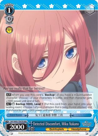 Image of Detected Discomfort, Miku Nakano (RRR) (5HY/W83-TE47R RRR) - The Quintessential Quintuplets