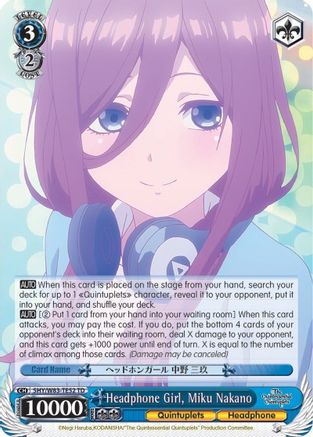 Image of Headphone Girl, Miku Nakano (5HY/W83-TE52 TD) - The Quintessential Quintuplets