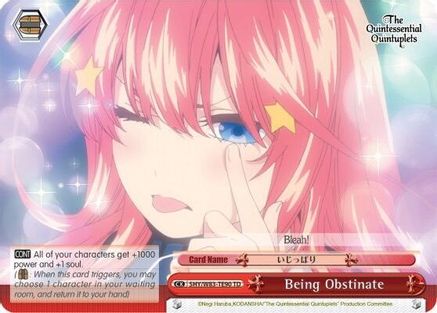 Image of Being Obstinate (5HY/W83-TE90 TD) - The Quintessential Quintuplets