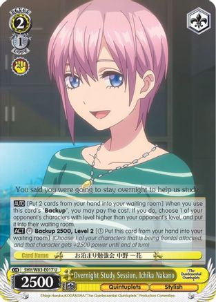 Image of Overnight Study Session, Ichika Nakano (5HY/W83-E017 U) - The Quintessential Quintuplets