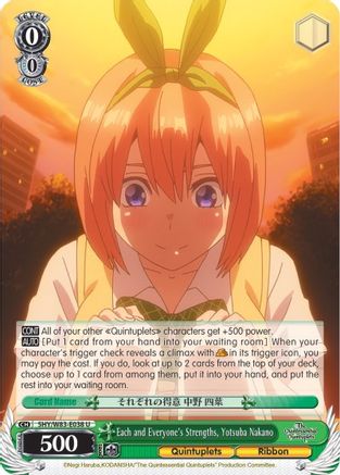 Image of Each and Everyone's Strengths, Yotsuba Nakano (5HY/W83-E038 U) - The Quintessential Quintuplets