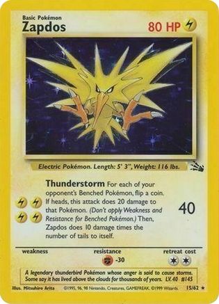 Image of Zapdos 015/62  - Holofoil Miscellaneous Cards & Products - Promo