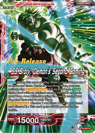 Image of Broly // SS Broly, Demon's Second Coming (BT15-002) - Saiyan Showdown PreRelease Cards