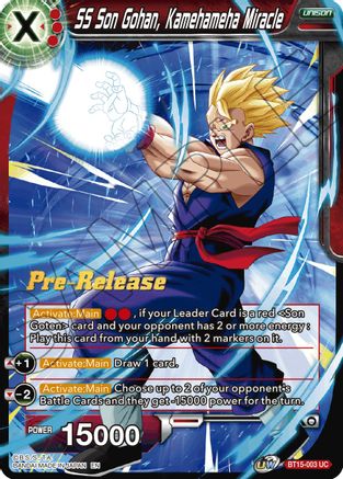 Image of SS Son Gohan, Kamehameha Miracle (BT15-003) - Saiyan Showdown PreRelease Cards