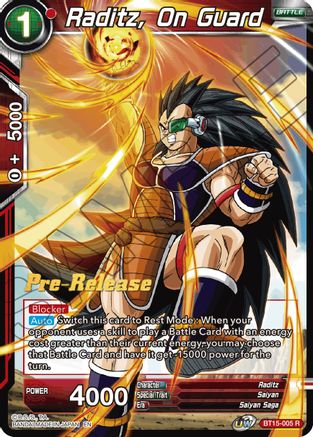Image of Raditz, On Guard (BT15-005) - Saiyan Showdown PreRelease Cards