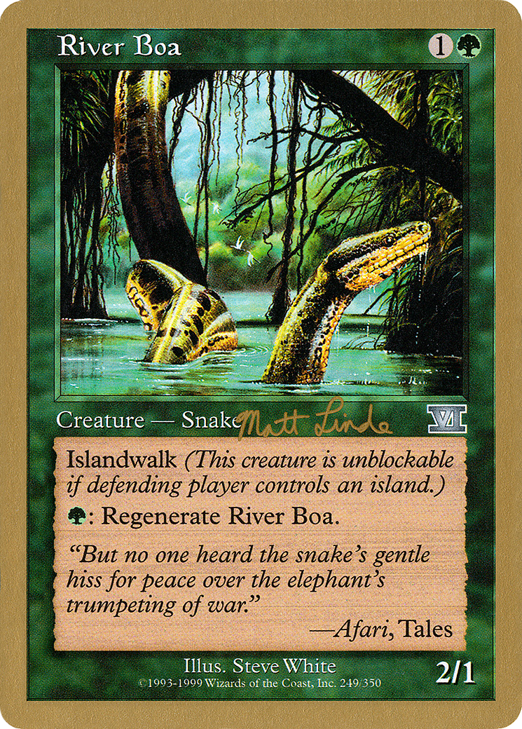 Image of River Boa - 1999 Matt Linde (6ED) (WCD-) - World Championship Decks 1999
