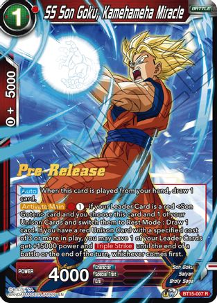 Image of SS Son Goku, Kamehameha Miracle (BT15-007) - Saiyan Showdown PreRelease Cards