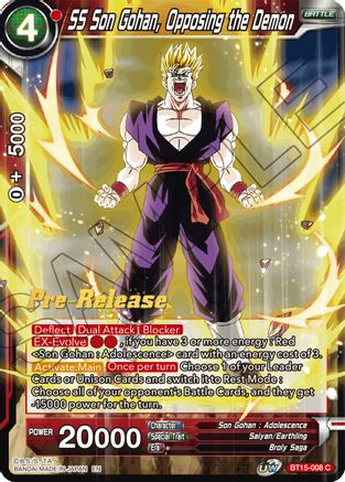 Image of SS Son Gohan, Opposing the Demon (BT15-008) - Saiyan Showdown PreRelease Cards