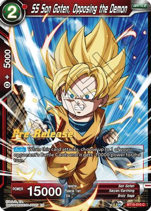 Image of SS Son Goten, Opposing the Demon (BT15-010) - Saiyan Showdown PreRelease Cards