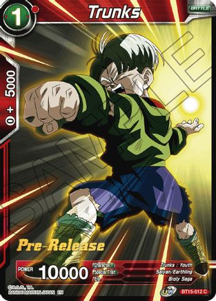 Image of Trunks (BT15-012) - Saiyan Showdown PreRelease Cards