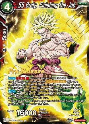 Image of SS Broly, Finishing the Job (BT15-020) - Saiyan Showdown PreRelease Cards