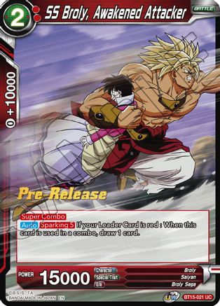 Image of SS Broly, Awakened Attacker (BT15-021) - Saiyan Showdown PreRelease Cards