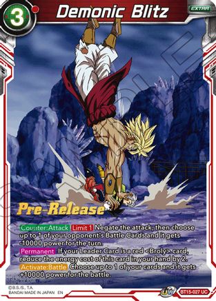 Image of Demonic Blitz (BT15-027) - Saiyan Showdown PreRelease Cards