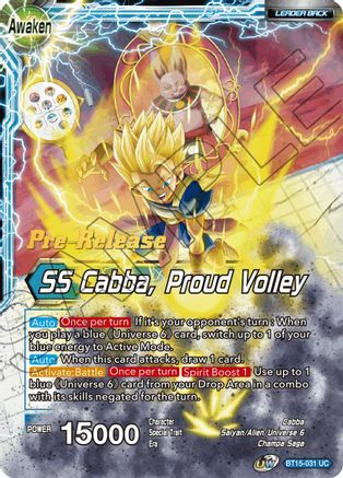 Image of Cabba // SS Cabba, Proud Volley (BT15-031) - Saiyan Showdown PreRelease Cards