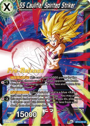 Image of SS Caulifla, Spirited Striker (BT15-034) - Saiyan Showdown PreRelease Cards