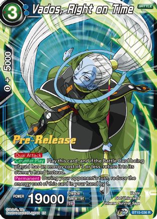 Image of Vados, Right on Time (BT15-036) - Saiyan Showdown PreRelease Cards