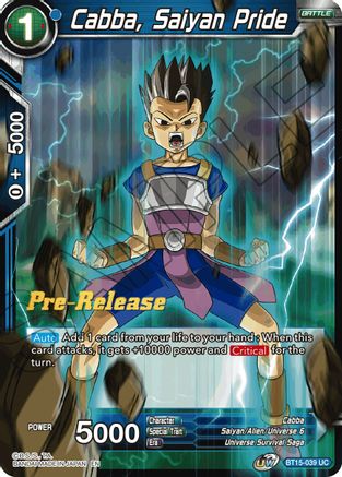 Image of Cabba, Saiyan Pride (BT15-039) - Saiyan Showdown PreRelease Cards