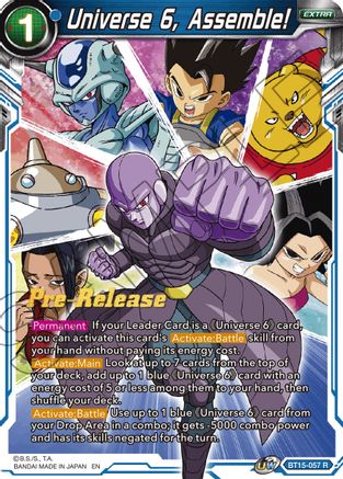 Image of Universe 6, Assemble! (BT15-057) - Saiyan Showdown PreRelease Cards