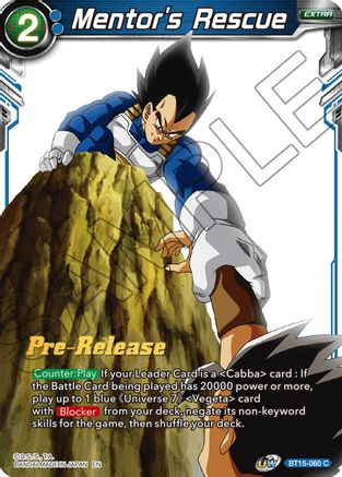 Image of Mentor's Rescue (BT15-060) - Saiyan Showdown PreRelease Cards