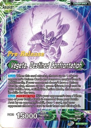 Image of Vegeta // Vegeta, Destined Confrontation (BT15-062) - Saiyan Showdown PreRelease Cards