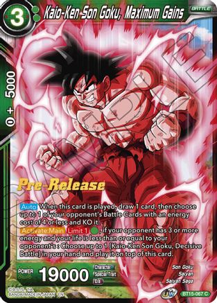 Image of Kaio-Ken Son Goku, Maximum Gains (BT15-067) - Saiyan Showdown PreRelease Cards