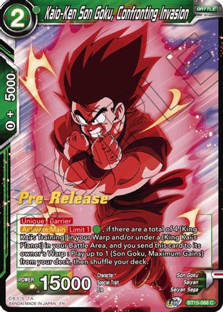 Image of Kaio-Ken Son Goku, Confronting Invasion (BT15-068) - Saiyan Showdown PreRelease Cards