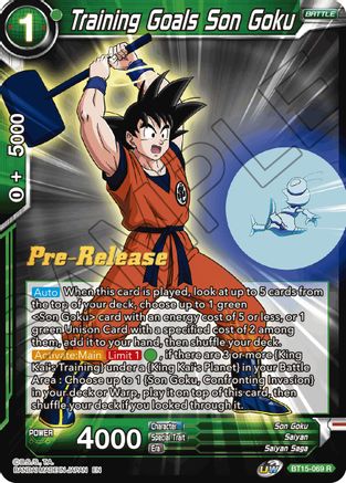 Image of Training Goals Son Goku (BT15-069) - Saiyan Showdown PreRelease Cards