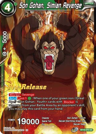 Image of Son Gohan, Simian Revenge (BT15-070) - Saiyan Showdown PreRelease Cards