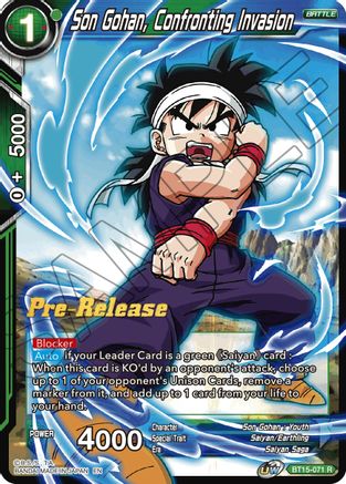 Image of Son Gohan, Confronting Invasion (BT15-071) - Saiyan Showdown PreRelease Cards