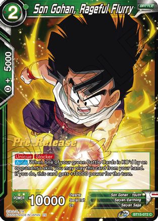 Image of Son Gohan, Rageful Flurry (BT15-072) - Saiyan Showdown PreRelease Cards